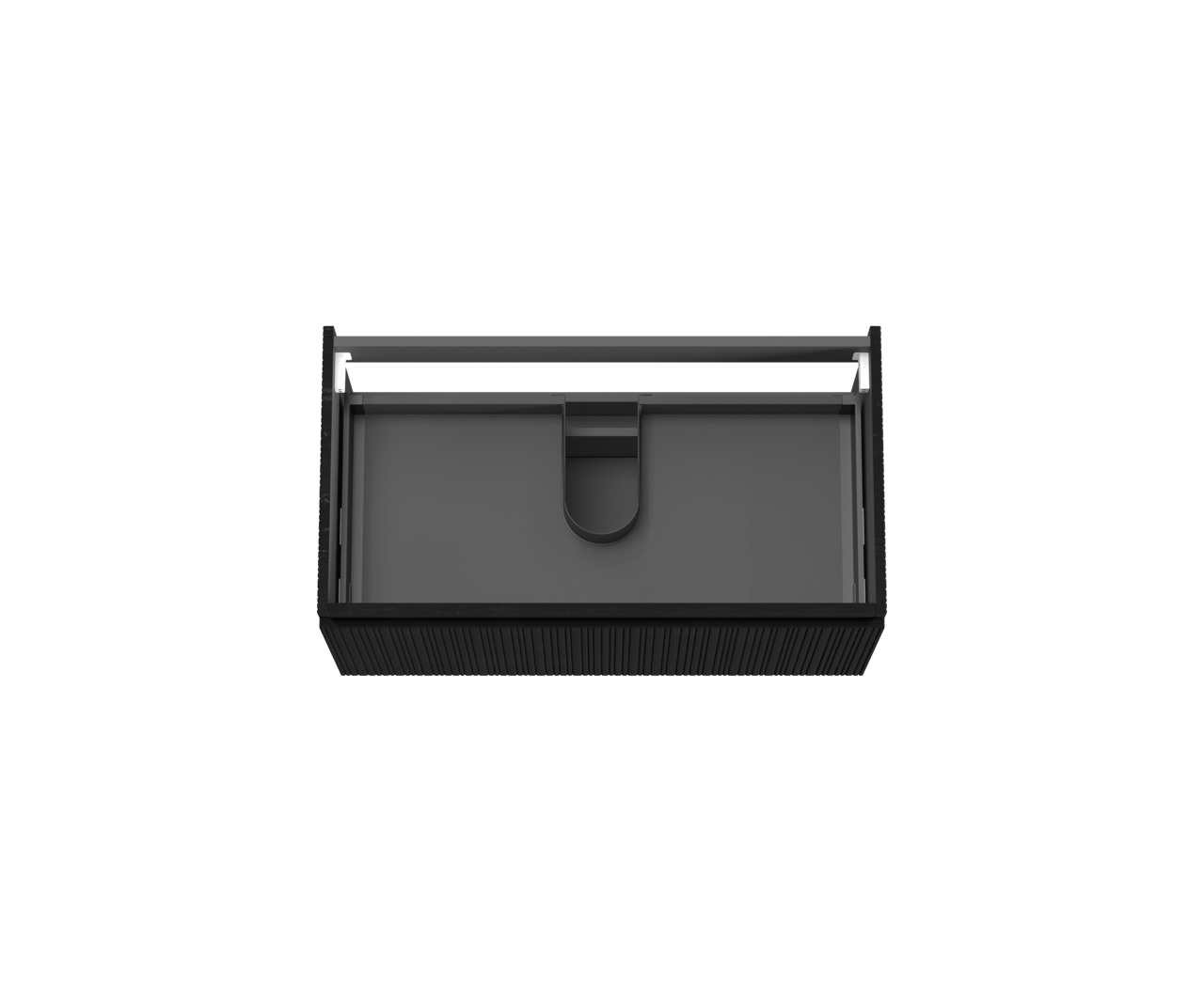 Storke Ribs hängender Waschbeckenunterschrank: 95 x 52 cm, Eiche Schwarz, 2 Schubladen