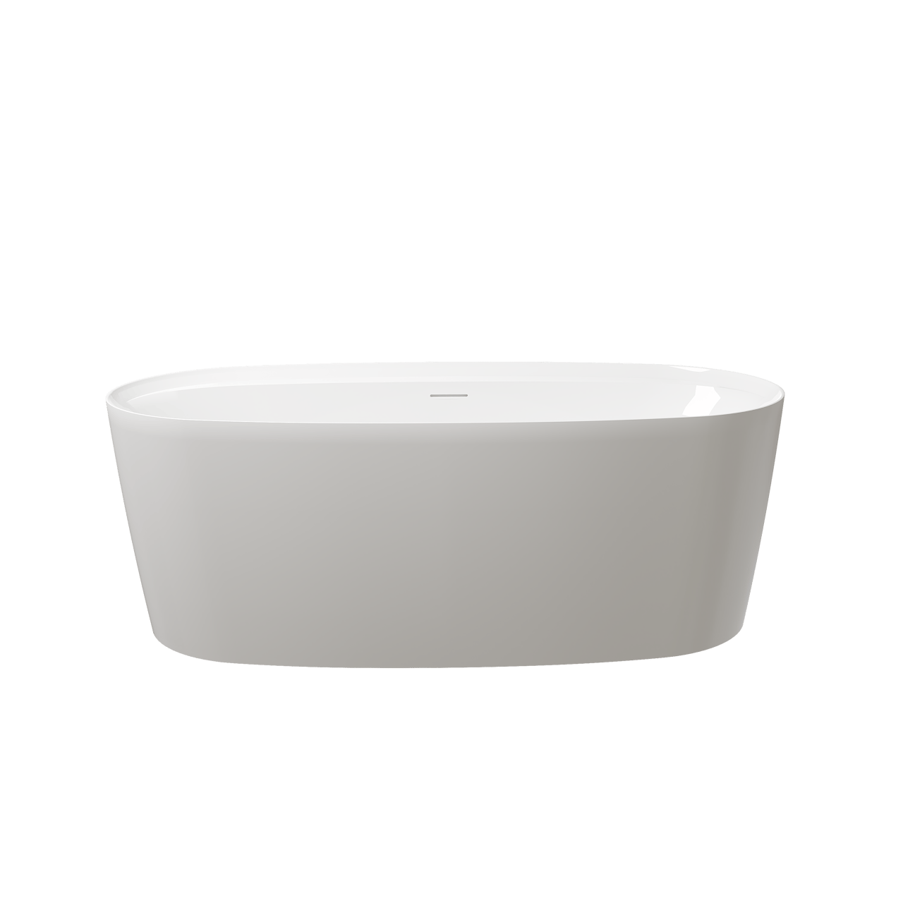 Luca Varess Sutilo Freistehende Badewanne: 160 x 75 cm, Acryl, Weiß Glänzend, mit integrierter Ablage