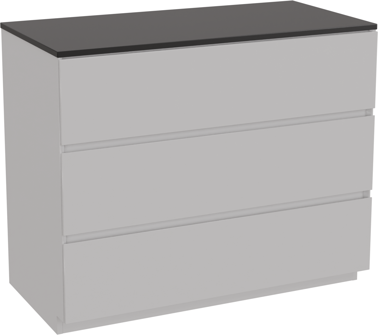 Storke Edge freistehendes Möbelstück Set: 105 x 52 cm, Weiß glänzend, mit Panton Einzel Waschtischplatte, Pulverbeschichtetes MDF Schwarz matt