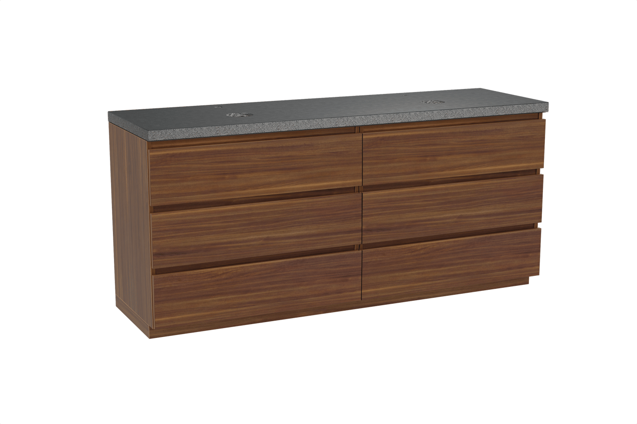 Balmani Lucida meuble salle de bains avec tablette pour vasques Rock