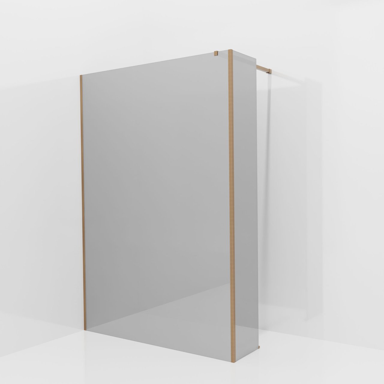 Balmani Modular douche à l'italienne avec paroi latérale fixe: 140 x 200 cm, Verre miroir reflex, Profil Brushed Rosegold