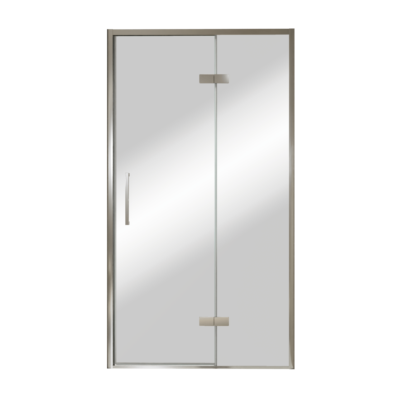 Balmani Senses Design porte pivotante à droite 120 cm x 210 cm verre Miroir Reflex, Profil chrome, coating inclus