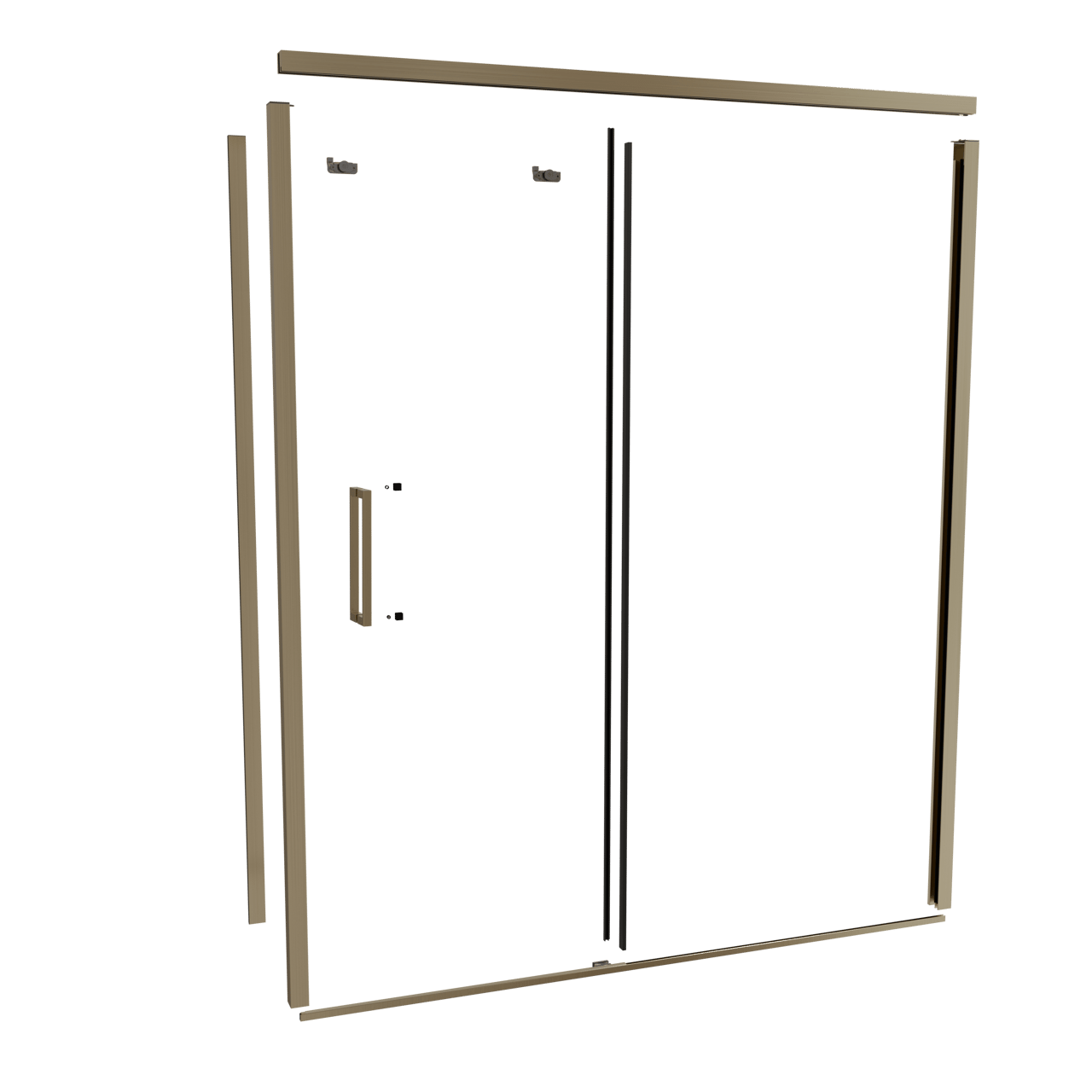 Balmani Senses Design 180 cm droite ensemble de profils pour coin-douche avec porte coulissante brushed champagne gold
