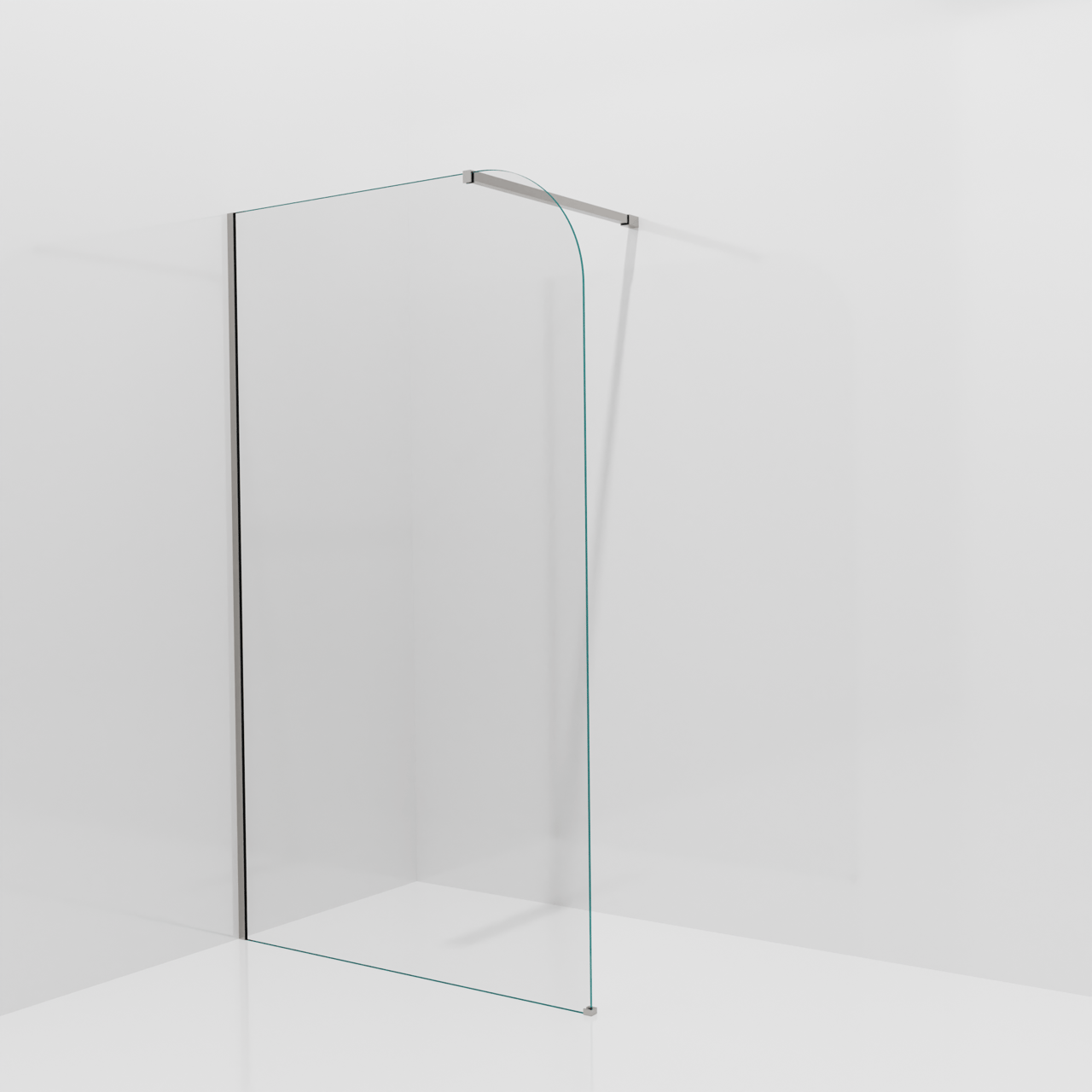 Balmani Modular douche à l'italienne: 120 x 200 cm, Verre transparent arrondi, Profil Brushed Inox