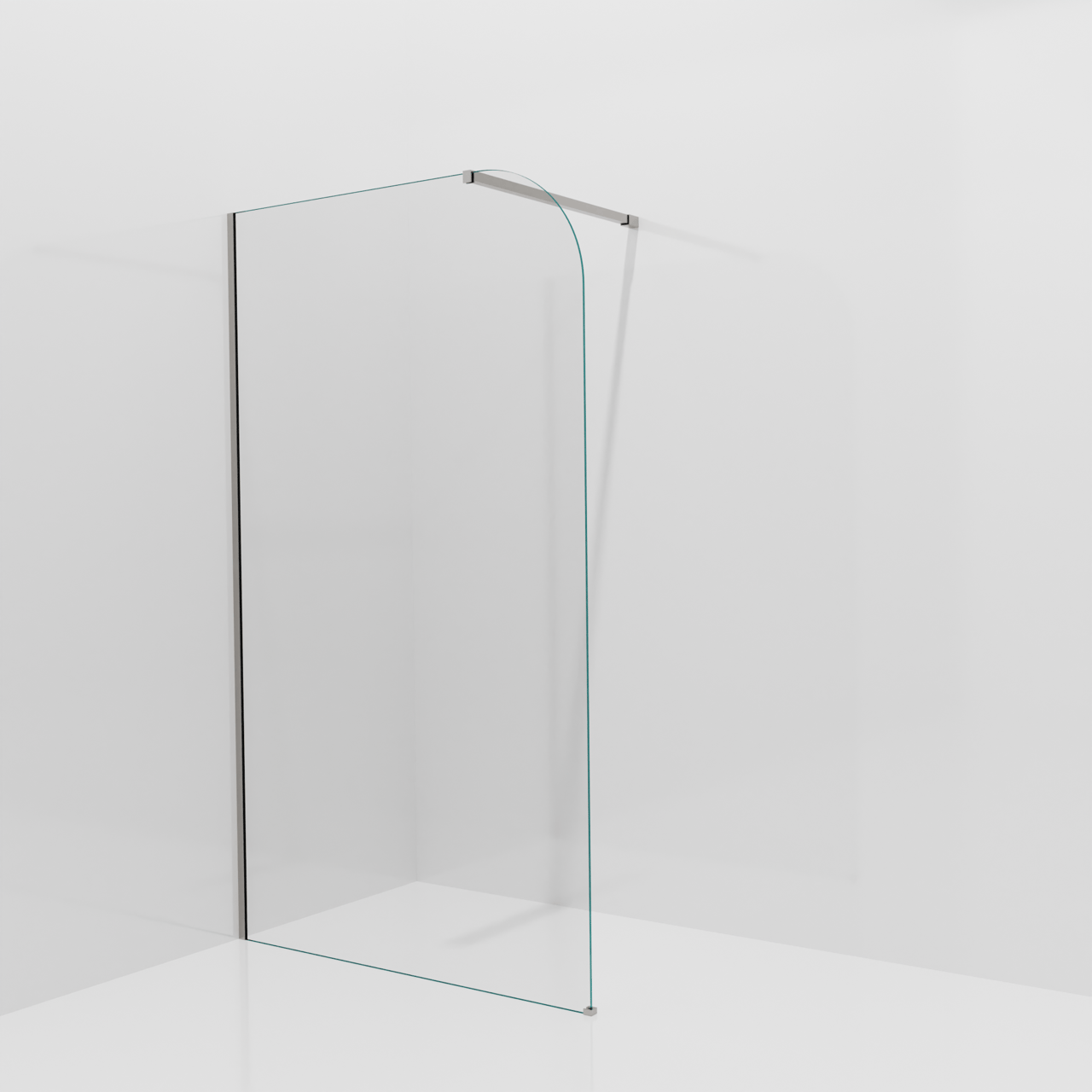 Balmani Modular douche à l'italienne: 120 x 200 cm, Verre transparent arrondi, avec coating, Profil Brushed Inox