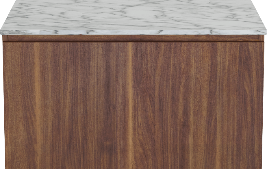 Balmani Sfera meuble salle de bains suspendu 90 x 55 cm noyer américain avec Stretto tablette simple en marbre carrare