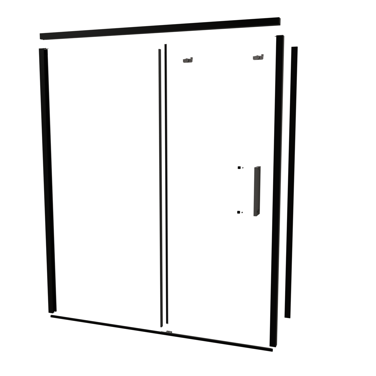 Balmani Senses Design 180 cm gauche ensemble de profils pour coin-douche avec porte coulissante noir mat