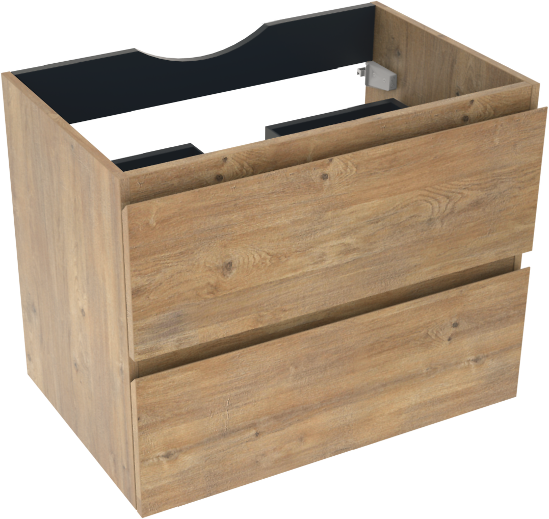 Linie Lado zwevende wastafelonderkast 70 x 46 cm natuur eik 2 lades