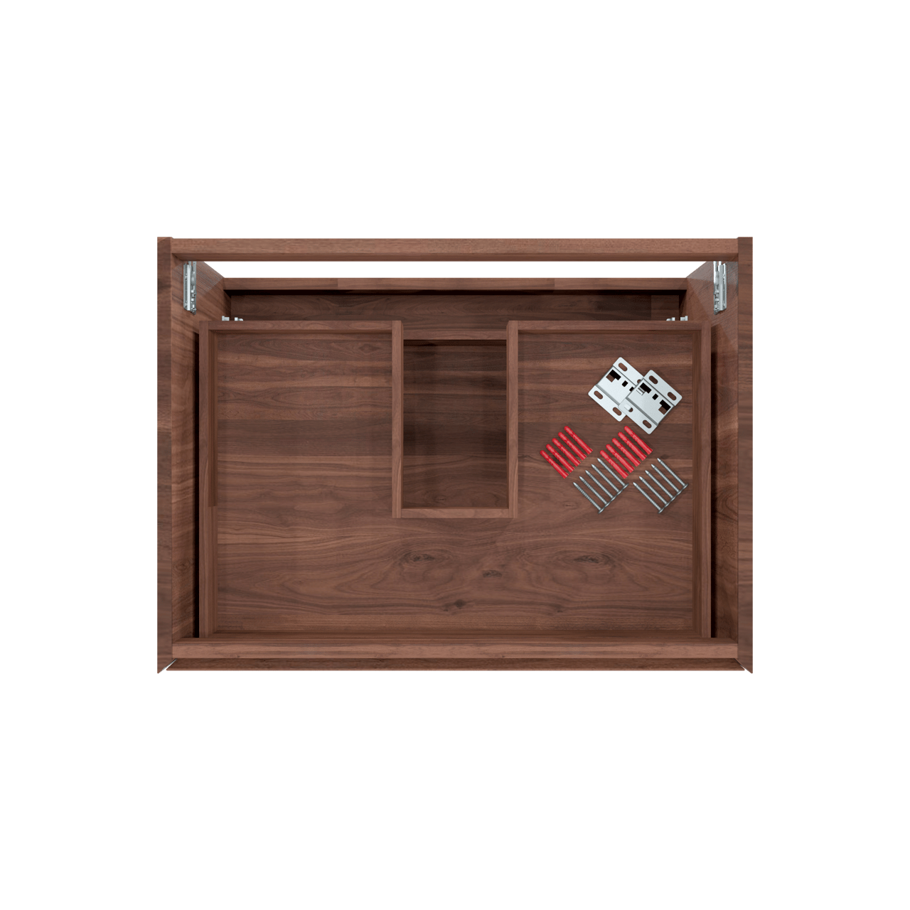 Balmani Mitra hängender Bad-Unterschrank, 75 x 55 cm, amerikanischer Nussbaum, 2 Schubladen