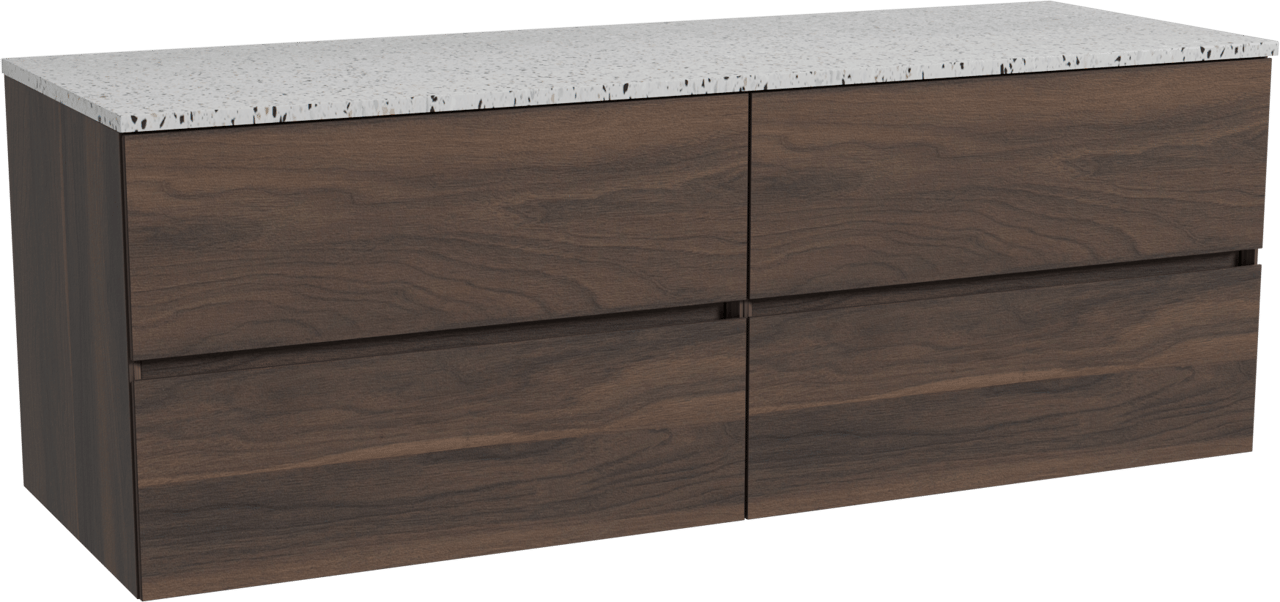 Storke Edge badkamermeubel met Tavola wastafelblad voor waskom(men)