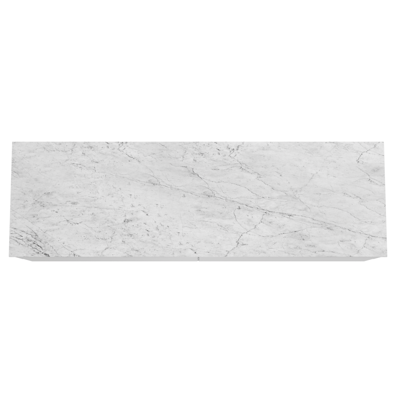 Balmani Mitra zwevend badkamermeubel 180 x 55 cm mat wit met Stretto enkel of dubbel tablet in marmer carrara