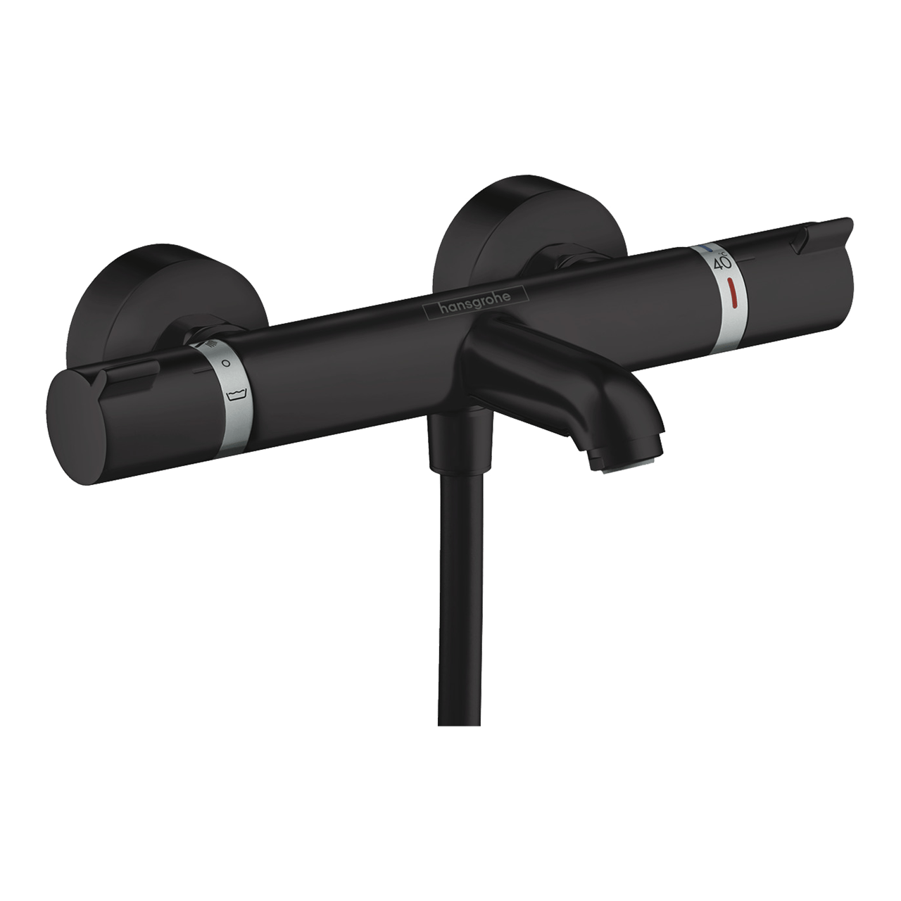 Hansgrohe Ecostat Comfort Thermostat-Badewannenarmatur: Schwarz Matt