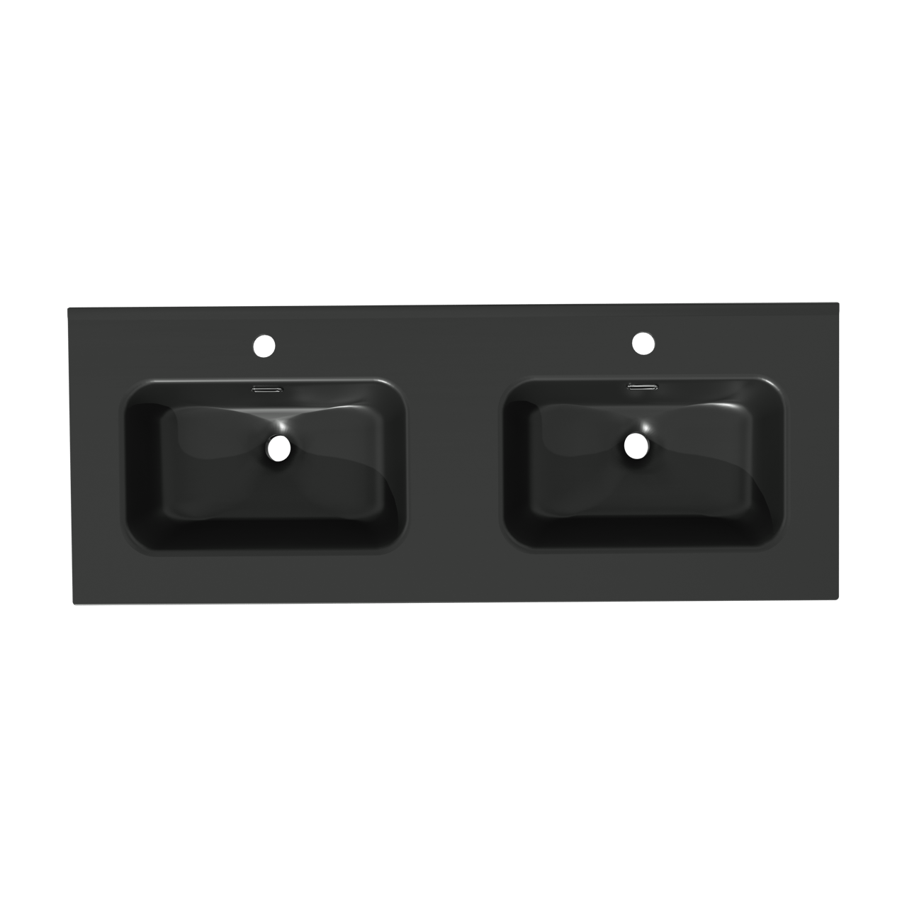 Linie Baro double vasque porcelaine Noir Mat 120 x 46 cm