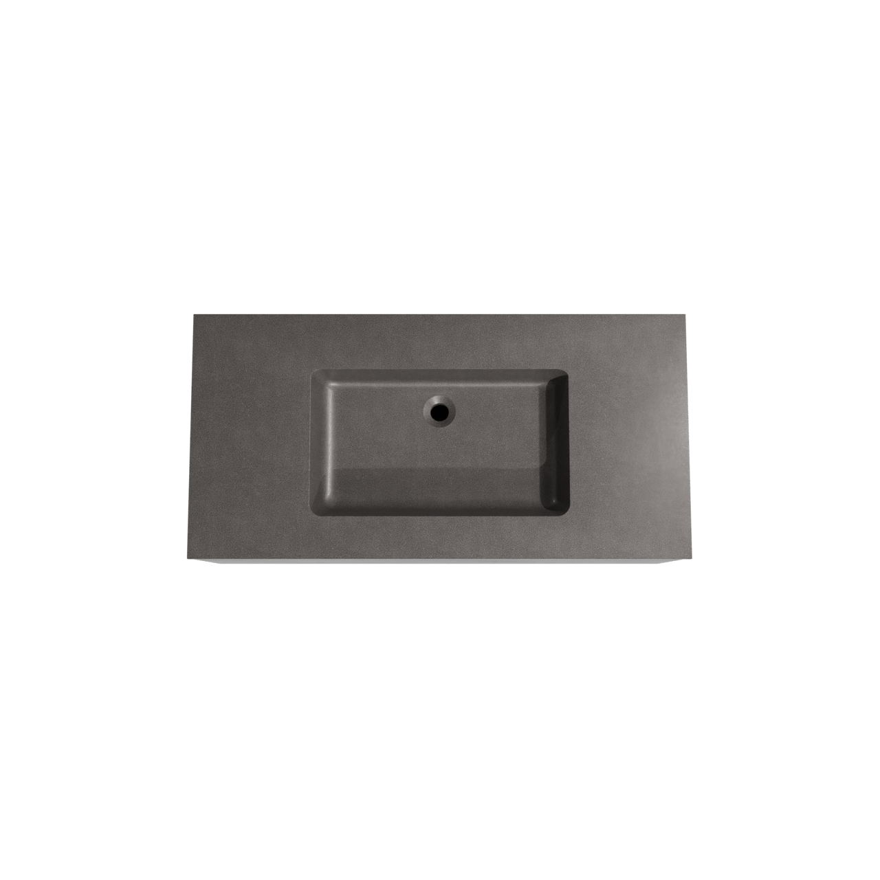 Storke Edge meuble salle de bains suspendu 105 x 52 cm béton gris foncé avec Scuro plan simple en quartz noir mat