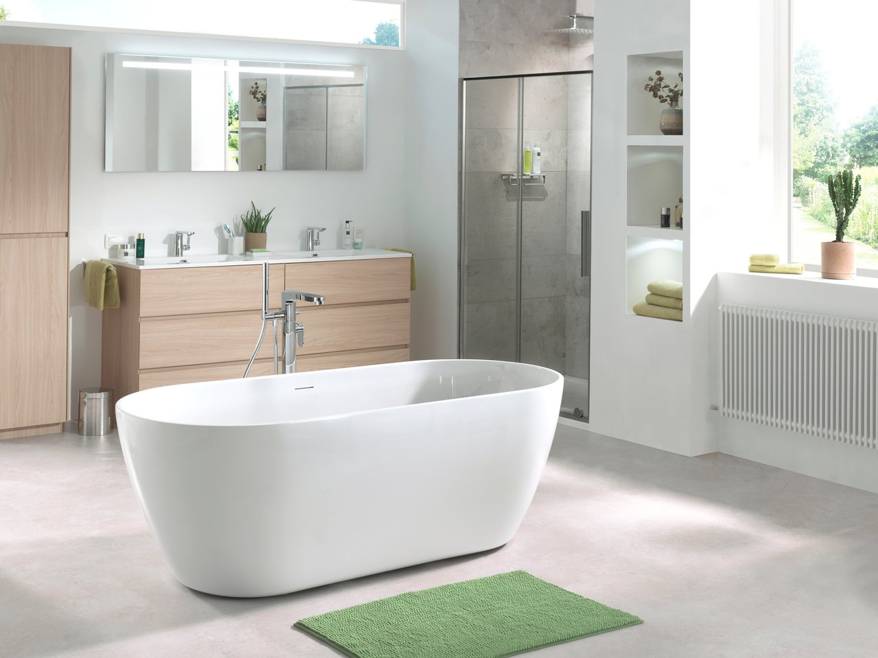 Luca Varess Vesta ovaal vrijstaand bad 178 x 78 cm acryl mat wit