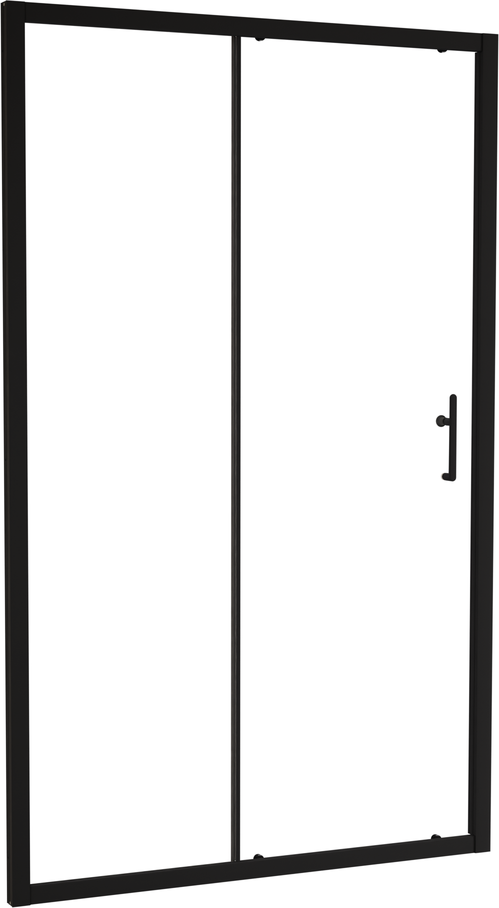 Linie Cadiz porte coulissante 120 cm x 190 cm verre transparent profil noir mat