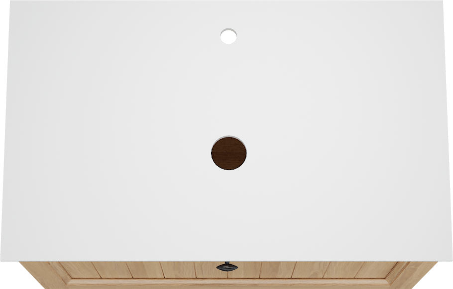 Balmani Lemon meuble salle de bains suspendu 90 x 55 cm, placage chêne naturel avec Facetta tablette simple en blanc mat