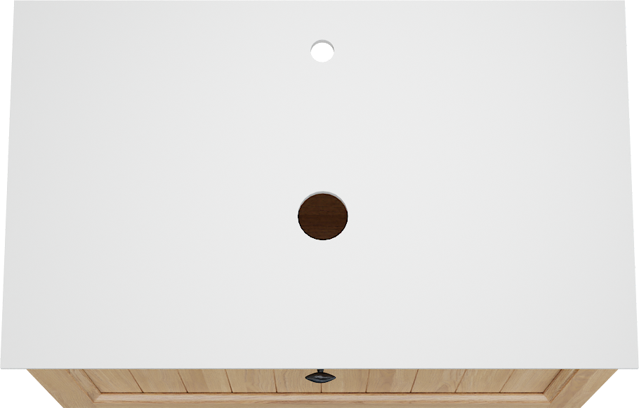 Balmani Lemon zwevend badkamermeubel 90 x 55 cm, fineer natuur eik met Facetta enkel tablet in mat wit