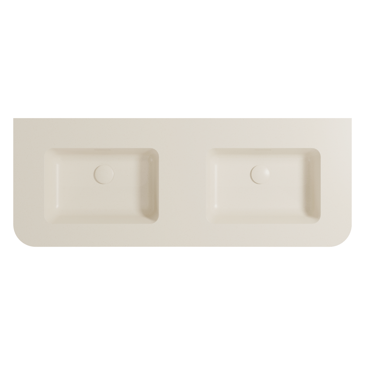 Storke Mata Soft Doppelwaschtisch Beige Granit solid surface 120 x 46 cm