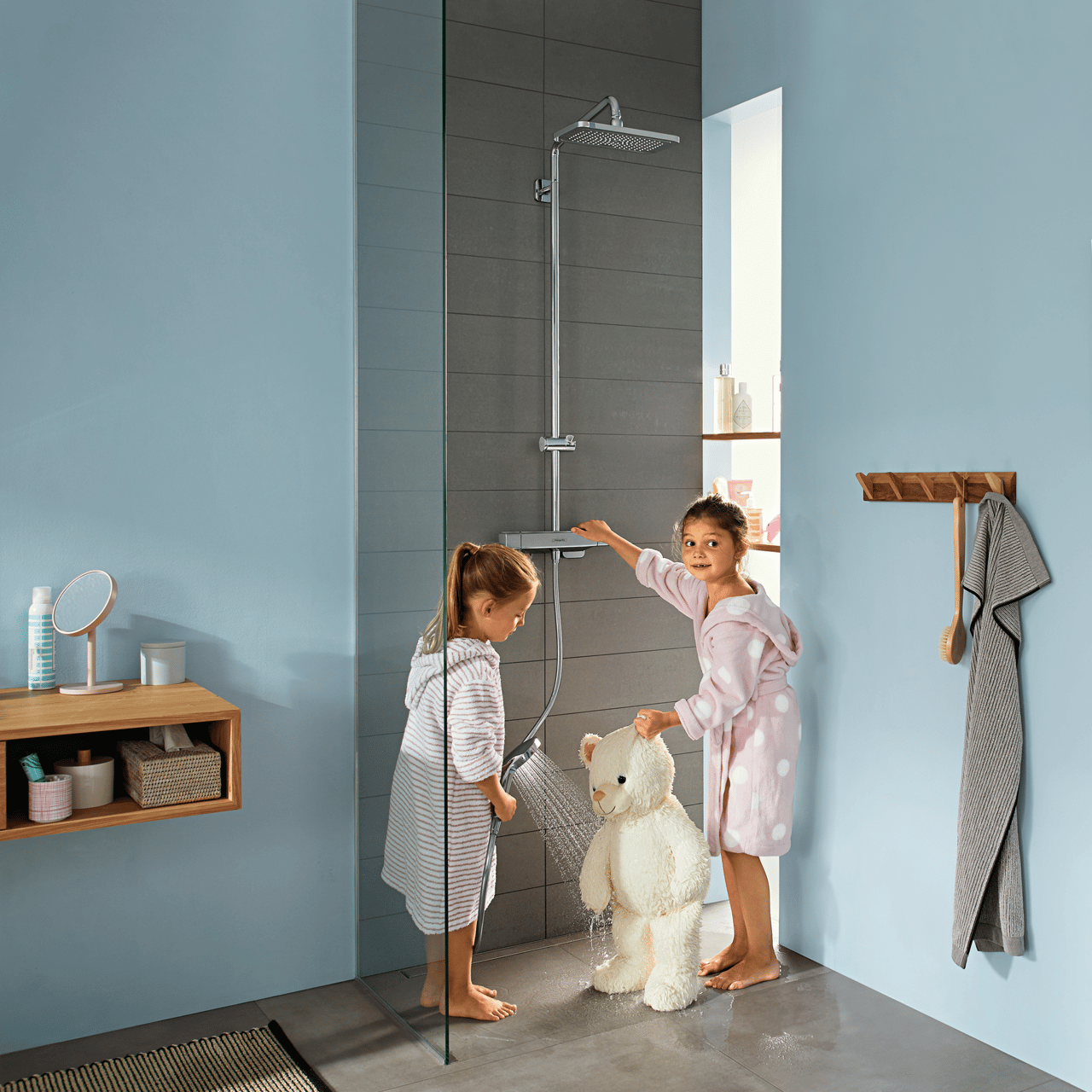 Hansgrohe Croma E280 colonne de douche de pluie robinet thermostatique Chrome Brillant