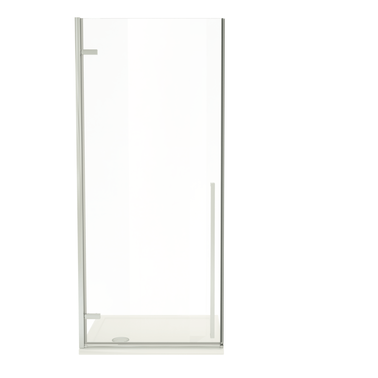 Luca Varess Stilus porte pivotante gauche 90 x 200 cm verre transparent profil chrome brillant