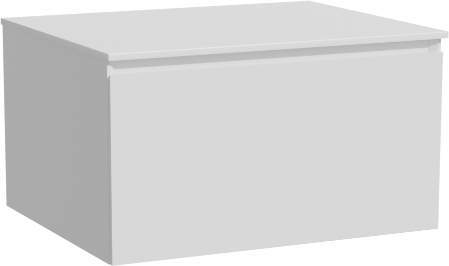 Storke Edge zwevend badkamermeubel 65 x 52 cm glanzend wit met Tavola enkel tablet in solid surface mat wit