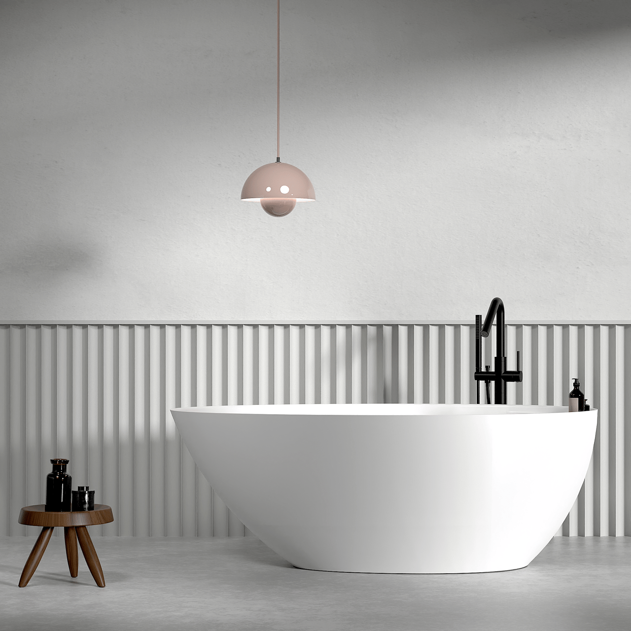 Balmani Colea baignoire îlot 160 x 86 cm solid surface blanc mat avec tablette intégrée