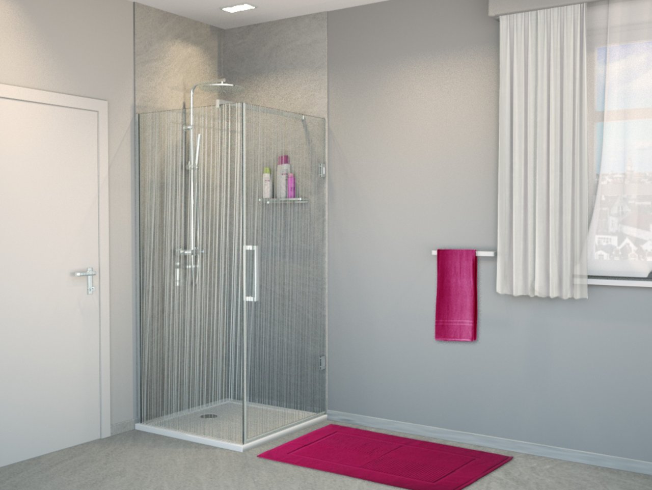 Balmani Modular inloopdouche met rechtse deur 80 x 200 cm mikado glas glanzend chroom profiel