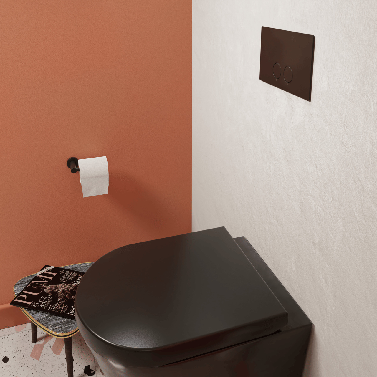 Perleas Betätigungsplatte: Schwarz matt, für Ideal Standard ProSys Einbauspülkasten