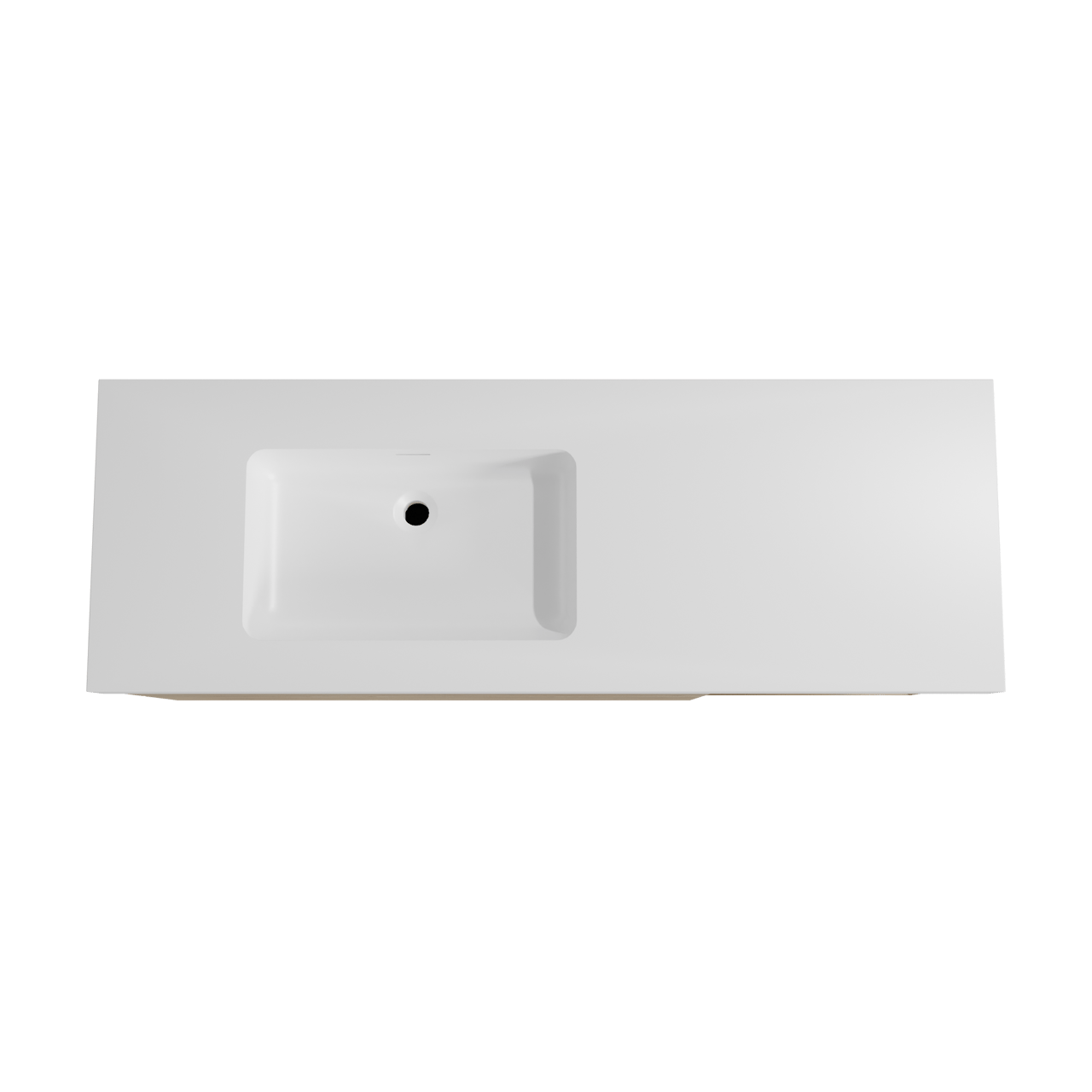 Storke Edge hängendes Möbelstück Set: 150 x 52 cm, Rohe Eiche, mit Mata High Waschtisch links, Solid Surface Weiß matt