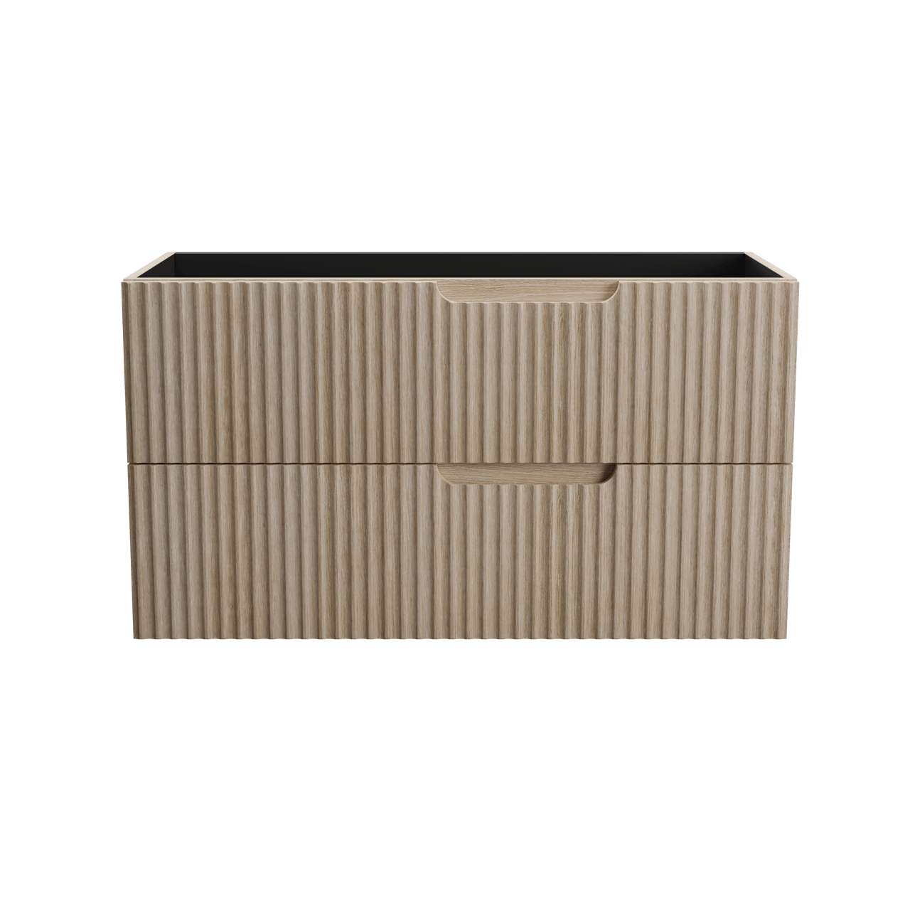 Linie Ribbo meuble sous-vasque suspendu 100 x 46 cm chêne clair 2 tiroirs