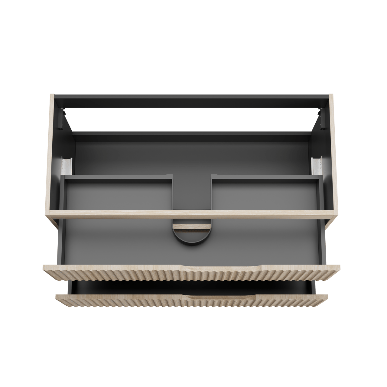 Linie Ribbo meuble sous-vasque suspendu 100 x 46 cm chêne clair 2 tiroirs