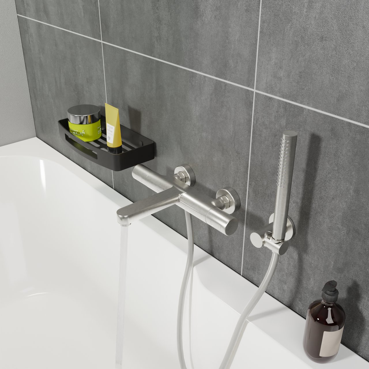 Blaufoss Round handdouche 1 straalfunctie Brushed CoolMetal