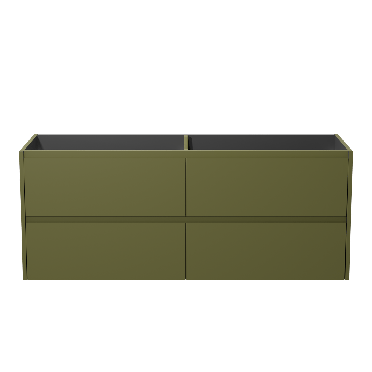 Storke Seda hängender Waschbeckenunterschrank: 150 x 52 cm, Olivgrün, 4 Schubladen