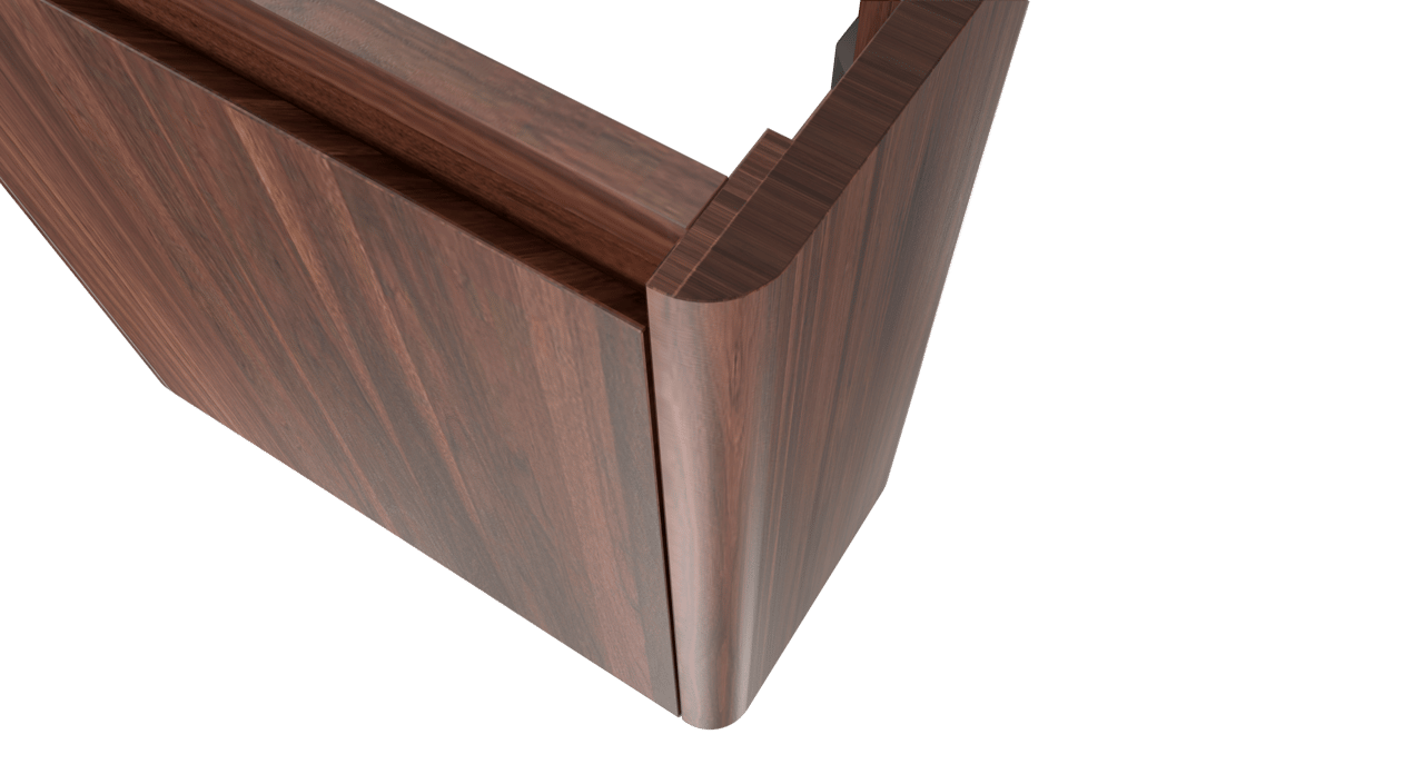 Balmani Fara zwevend toiletmeubel 45 x 22 cm amerikaanse notelaar met Fara wastafel in matte Solid Surface