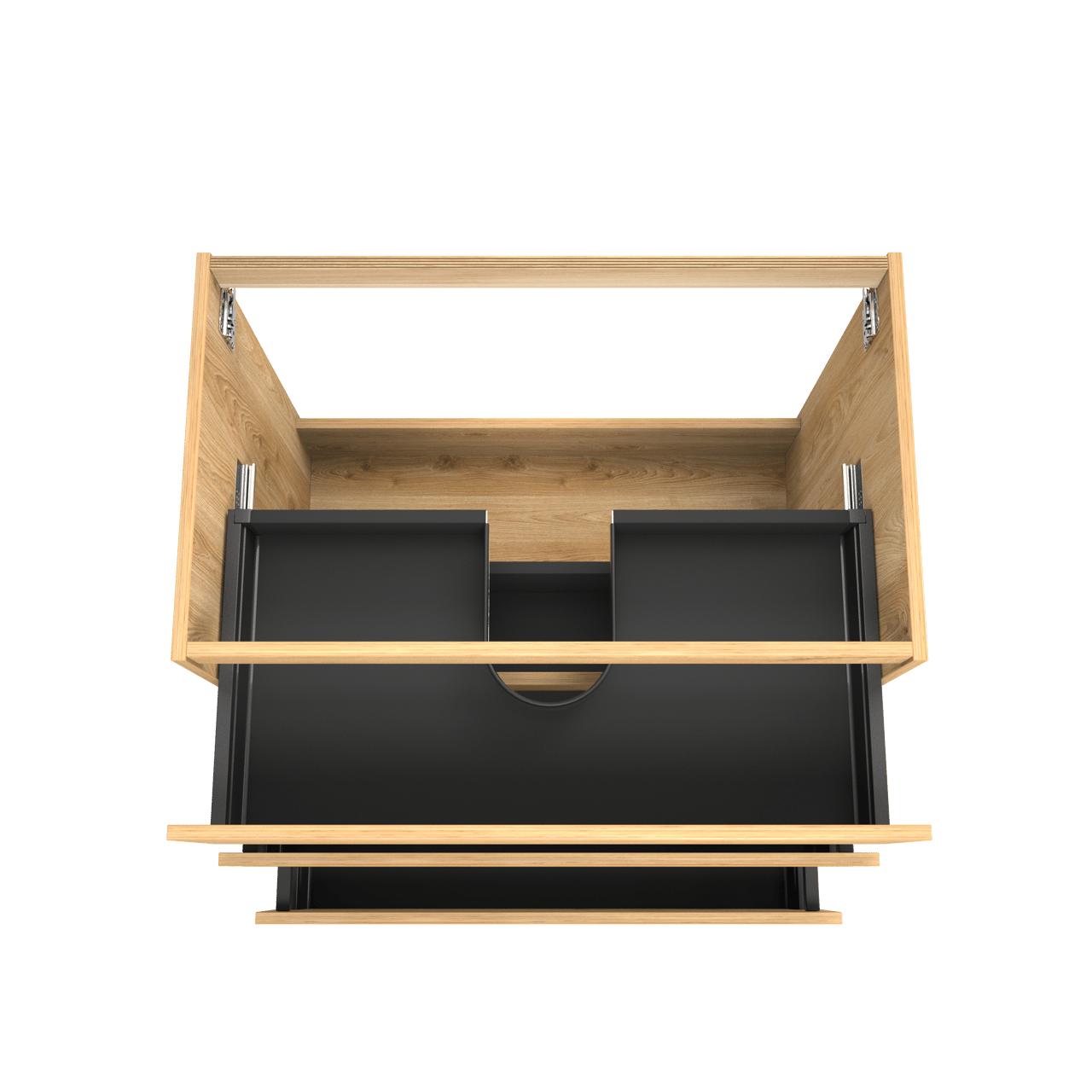 Balmani Lucida stehender Waschbeckenunterschrank: 90 x 55 cm, Eiche rustikal, 3 Schubladen