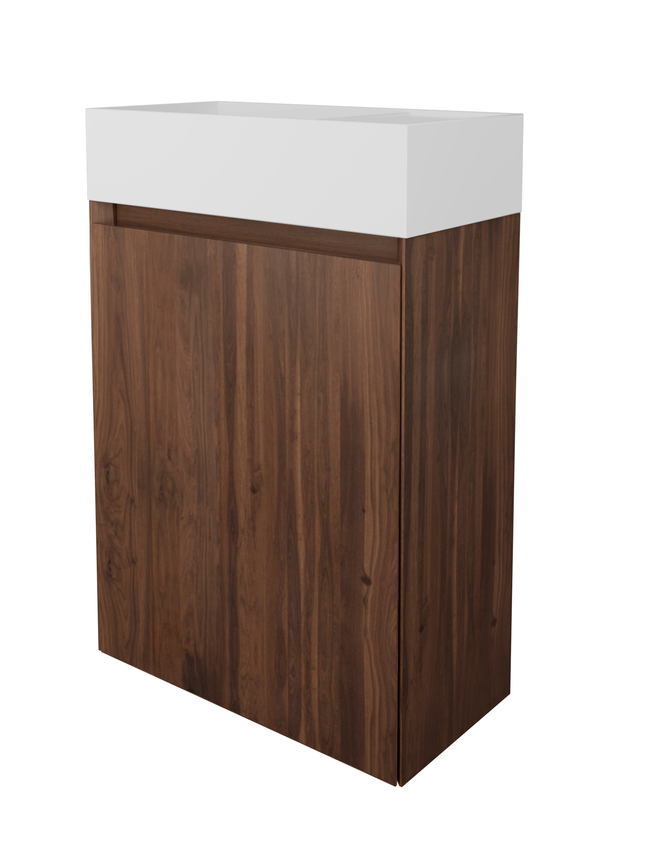 Balmani Mitra meuble wc suspendu 42 x 21 cm noyer américain avec Loop lavabo en Solid Surface mat