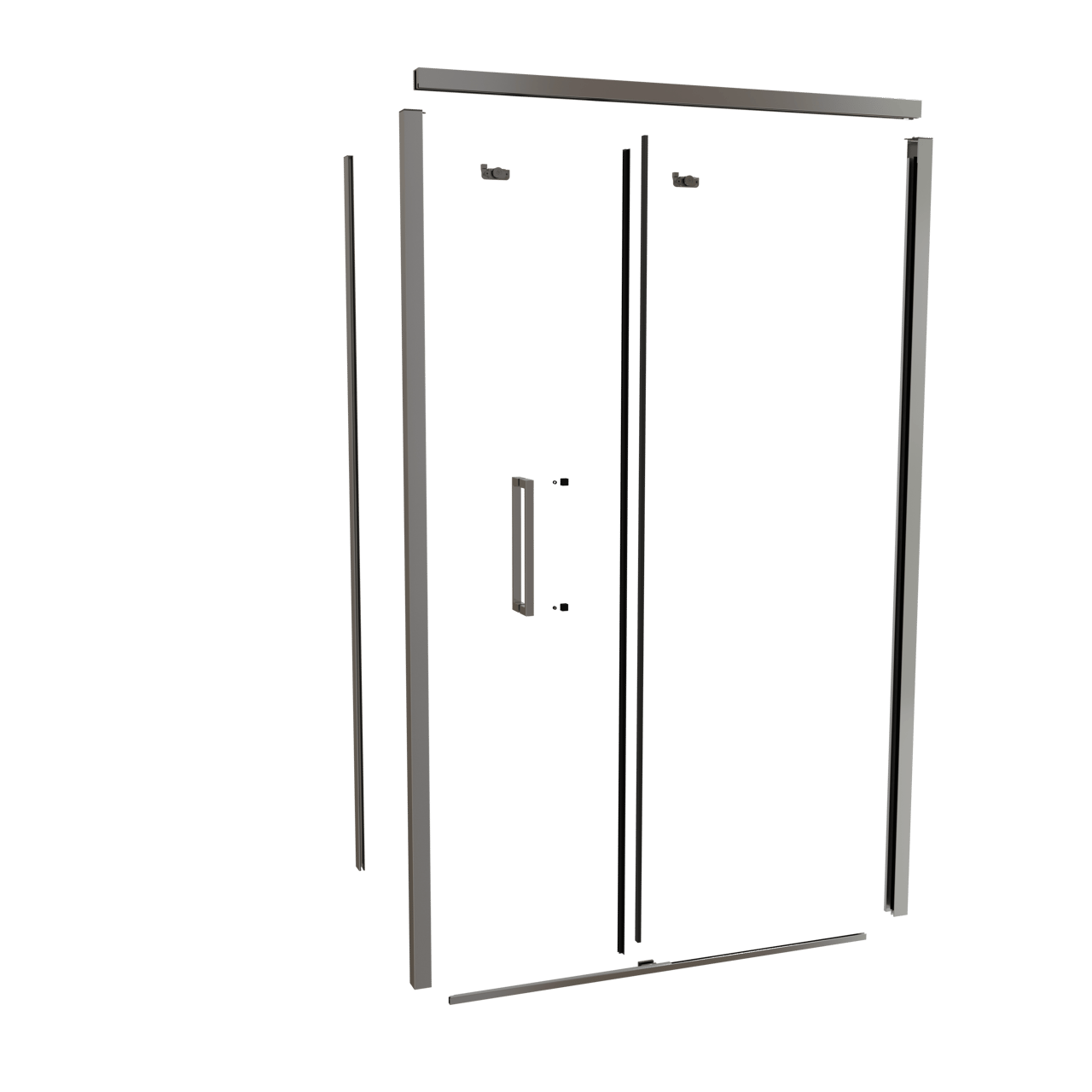 Balmani Senses Design 120 cm droite ensemble de profils pour coin-douche avec porte coulissante chrome