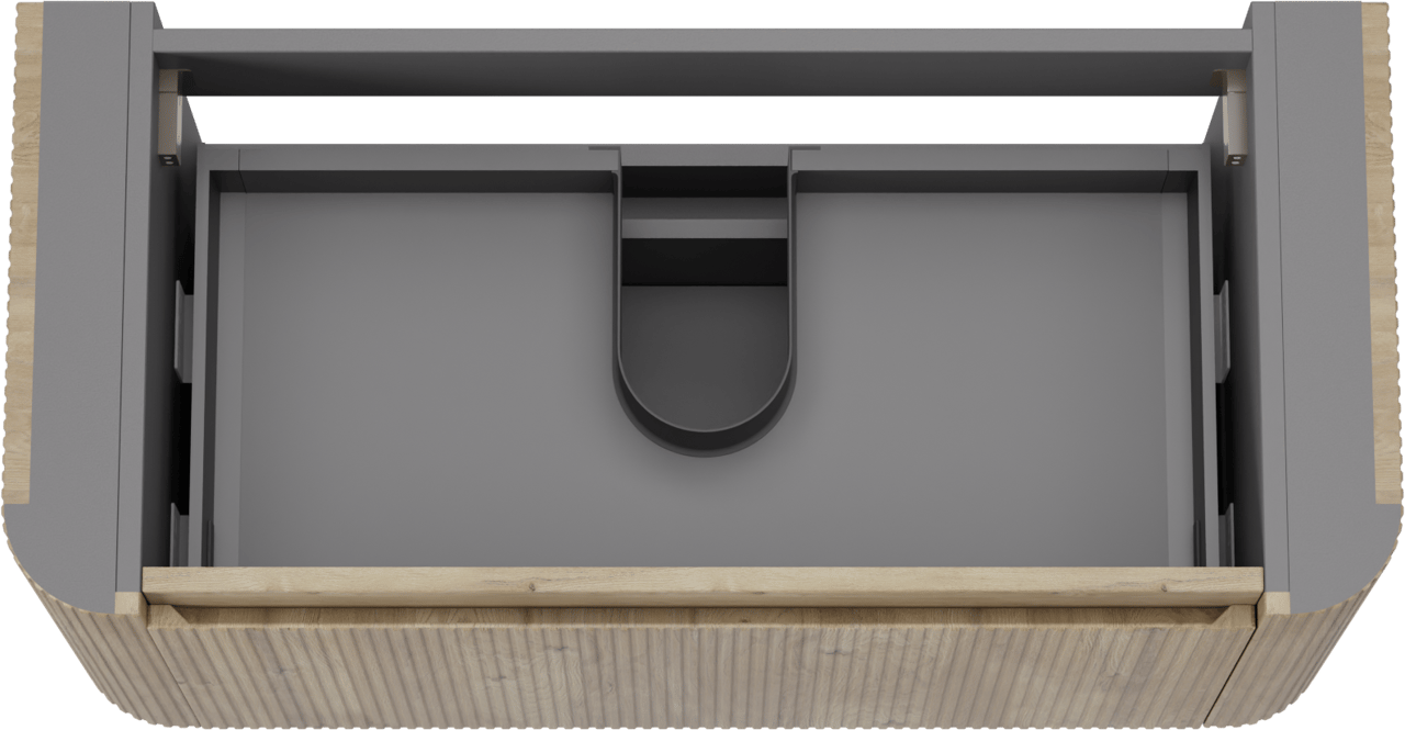 Storke Soft meuble sous-vasque suspendu 100 x 46 cm Chêne brut 2 tiroirs Nervure sym. vert.