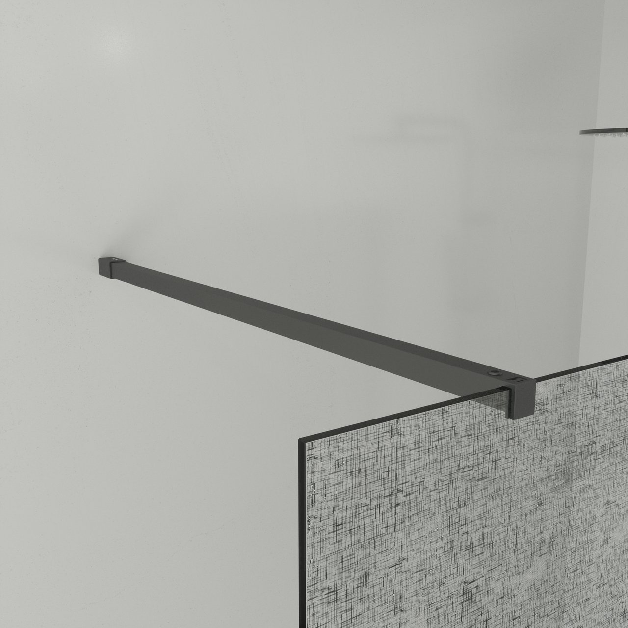 Balmani Modular Walk-In-Dusche 80 x 200 cm, Leinen schwarz Glas , Profil schwarz matt