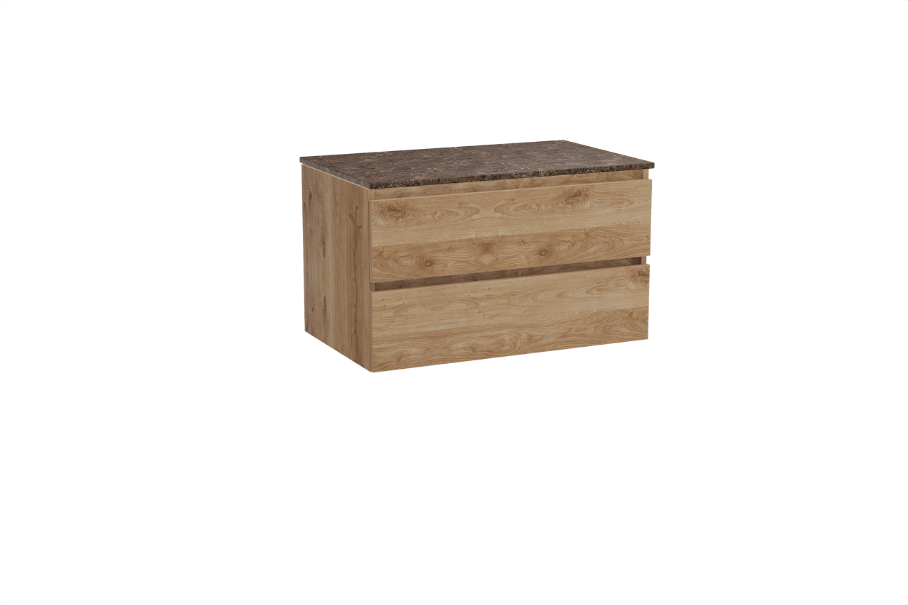 Balmani Lucida Badmöbel Set mit Stretto Waschtischplatte für Aufsatzwaschbecken