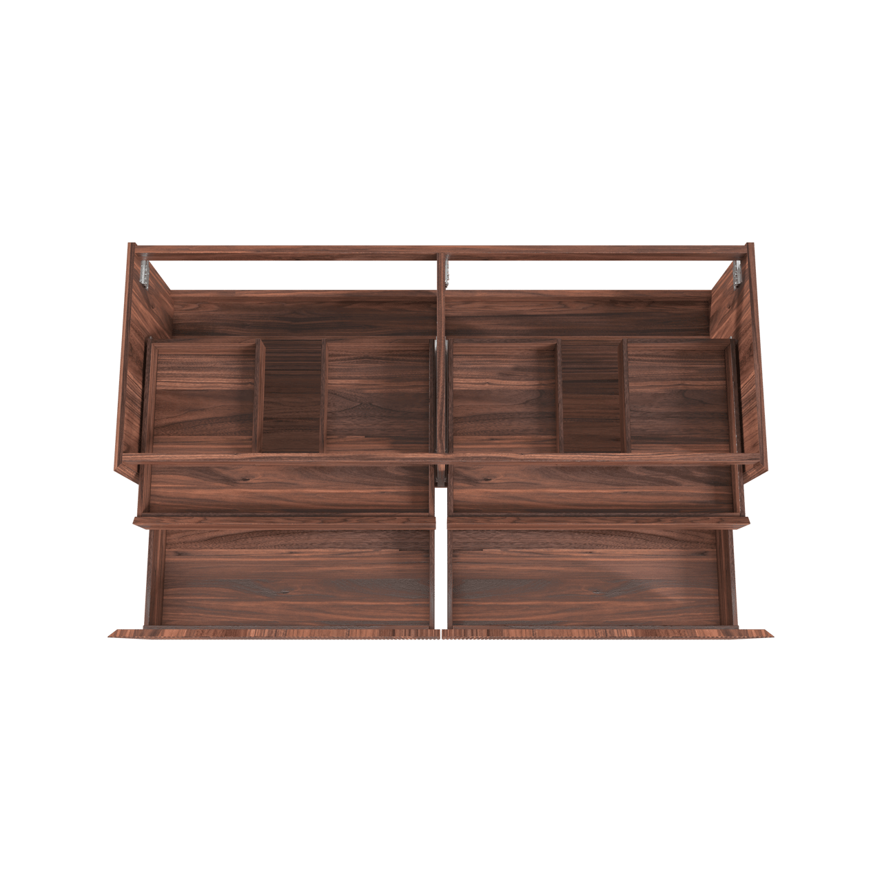 Balmani Fila zwevende wastafelonderkast 150 x 55 cm fineer notenhout 4 lades