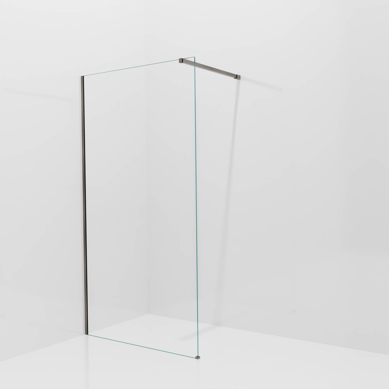 Balmani Modular douche à l'italienne: 110 x 200 cm, Verre transparent, avec coating, Profil Brushed GunMetal