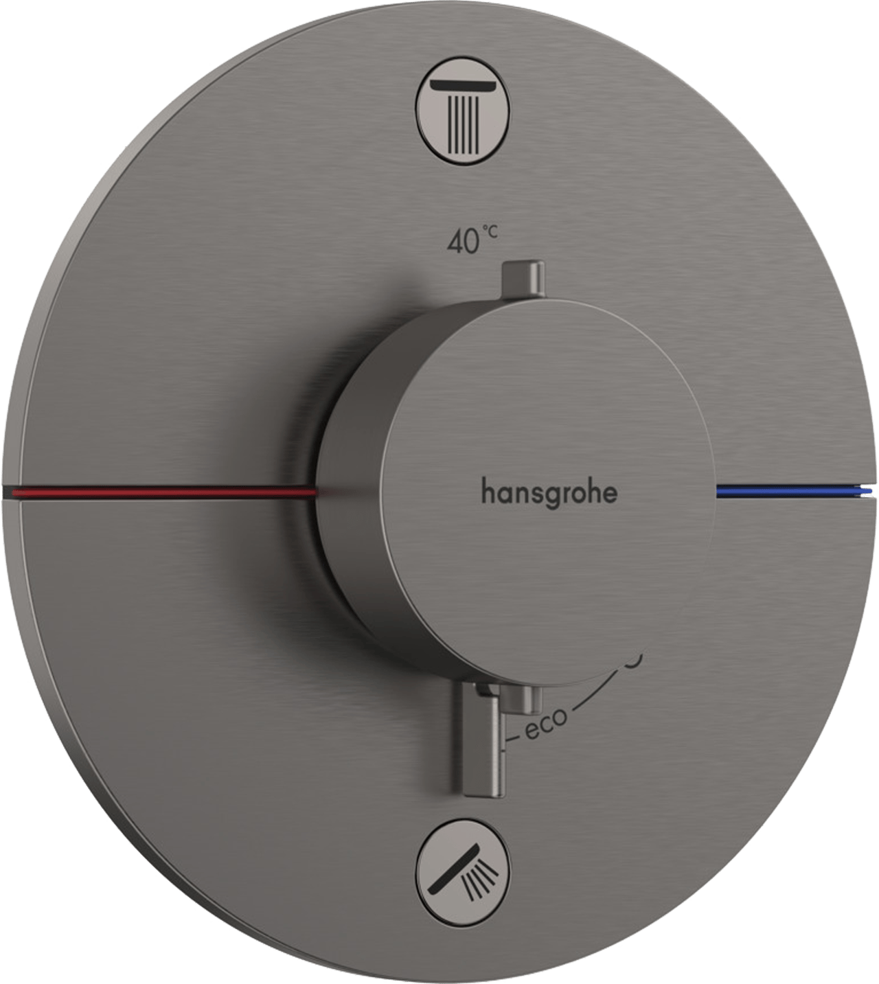 Hansgrohe Showerselect Comfort S thermostat de douche encastré 2 évacuations Brushed Black Chrome