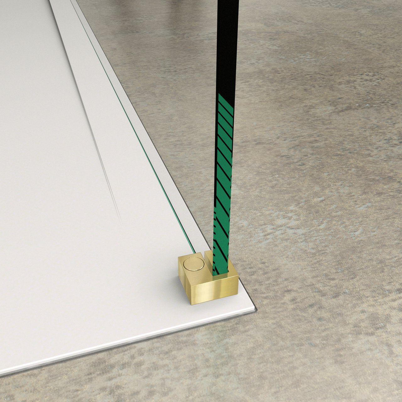 Balmani Modular douche à l'italienne 110 x 200 cm verre transparent profil or brossé