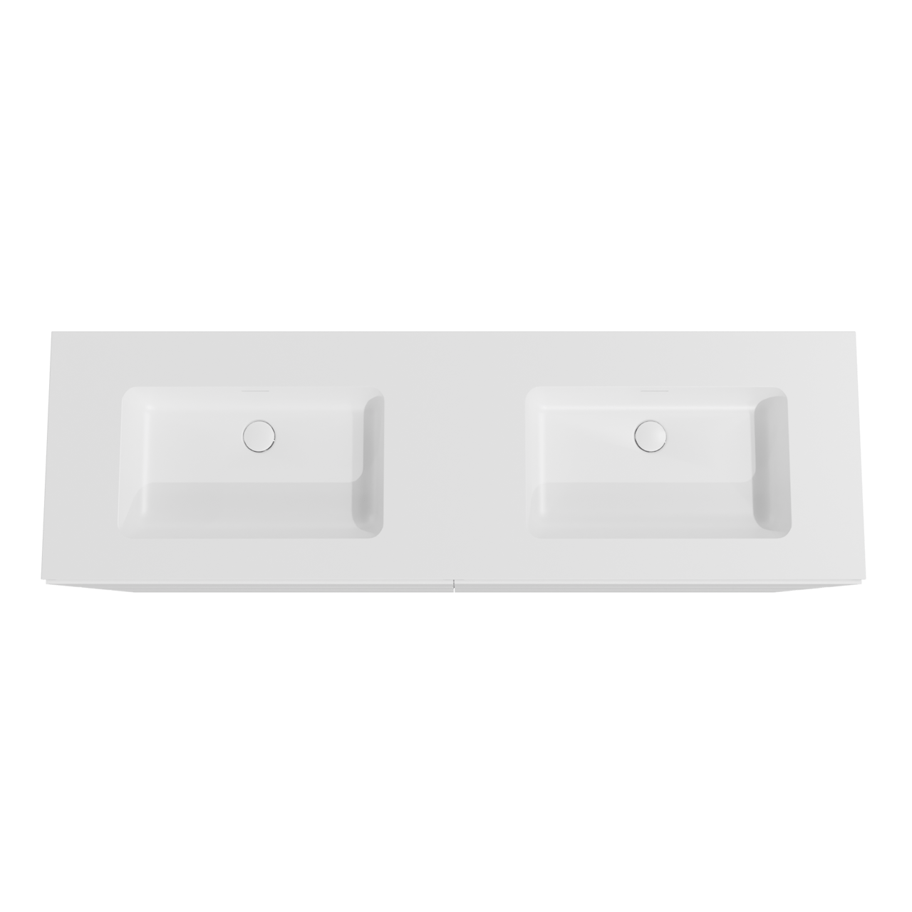 Storke Edge staand badmeubel 170 x 52 cm mat wit met Mata dubbele wastafel in solid surface mat wit