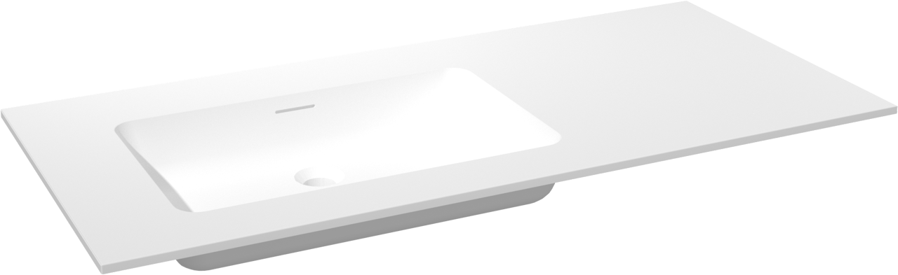 Storke Mata Waschtisch, links, Solid Surface matt, 110 x 52 cm, Schrankkombination 35 cm