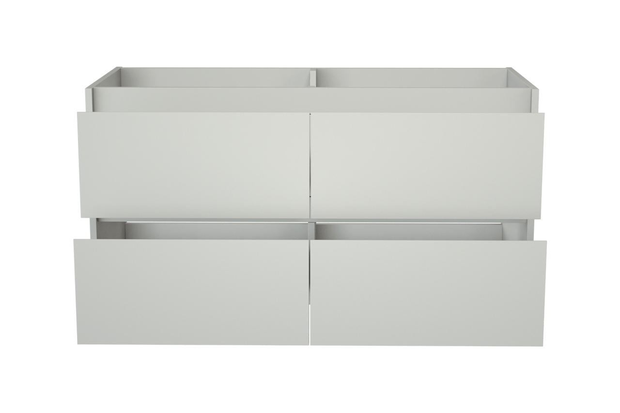 Storke Seda hängender Waschbeckenunterschrank: 120 x 52 cm, Weiß matt, 4 Schubladen