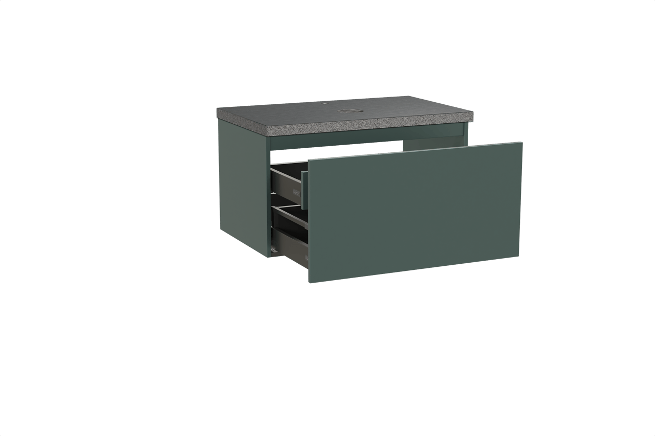 Balmani Sfera zwevend badmeubel 90 x 55 cm forest met Rock enkel wastafelblad in zwart graniet