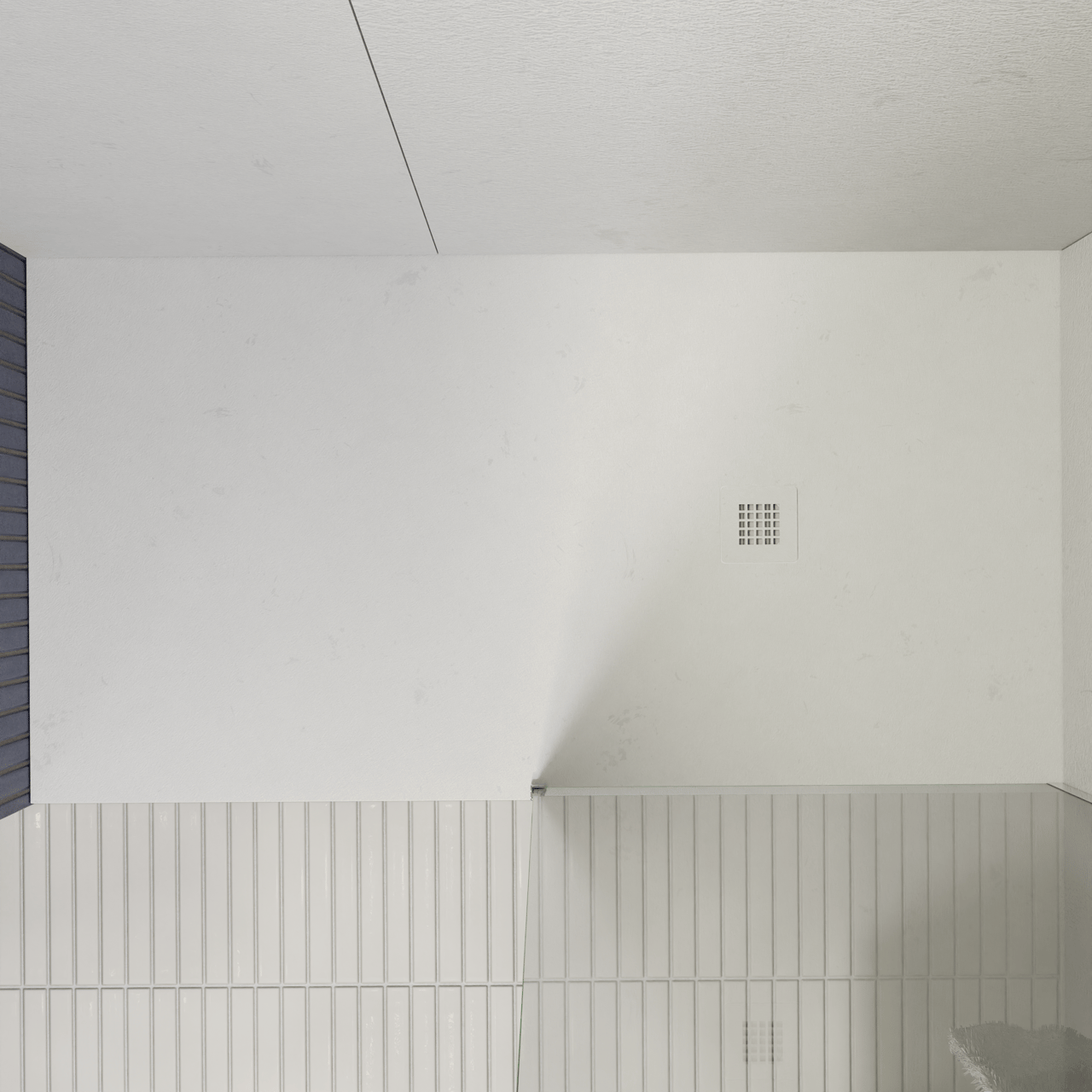 Luca Varess Classy douchebak 170 x 90 cm composietmarmer mat wit rock structuur